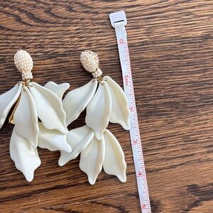 Tuckernuck Cream Leaf Drop Earrings